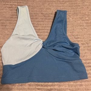 Essnce Two Tone Twist Front /Crop Tank Top